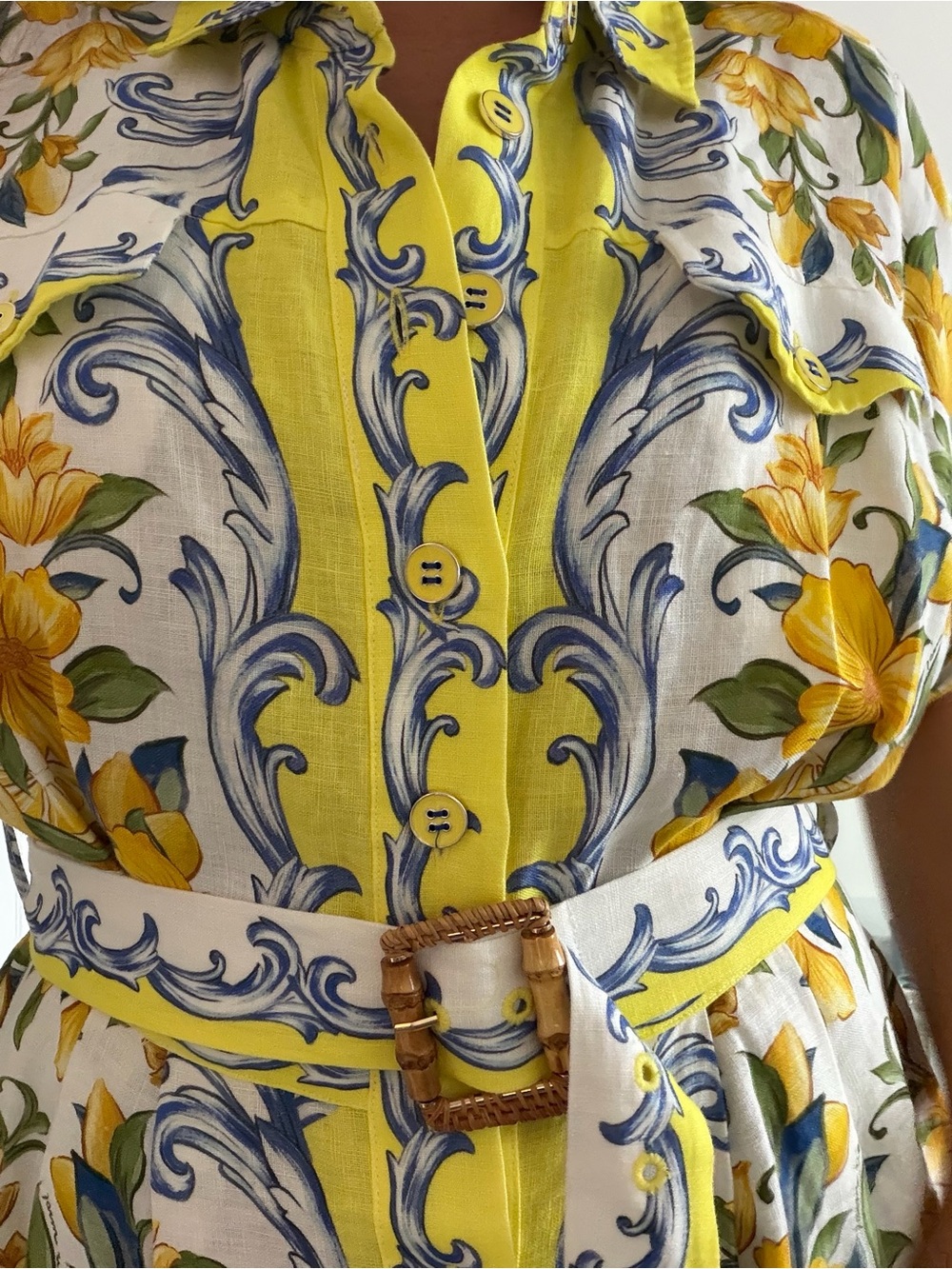 Farm Rio Linen belted Romper - Picture 3 of 4